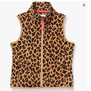 AMAZON ESSENTIALS Girls' Polar Fleece Vest Size XXL - Leopard Print NWOT